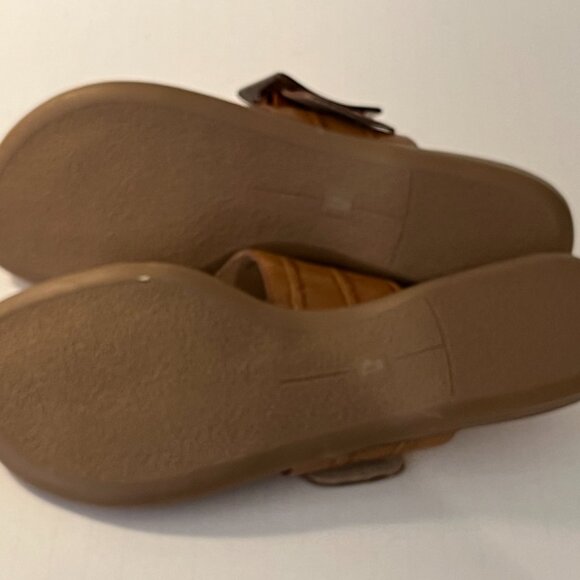 VANELi Brown Slip on Sandals with Toe Ring & Buckle Croc Print Leather Size 7.5M - Picture 10 of 11